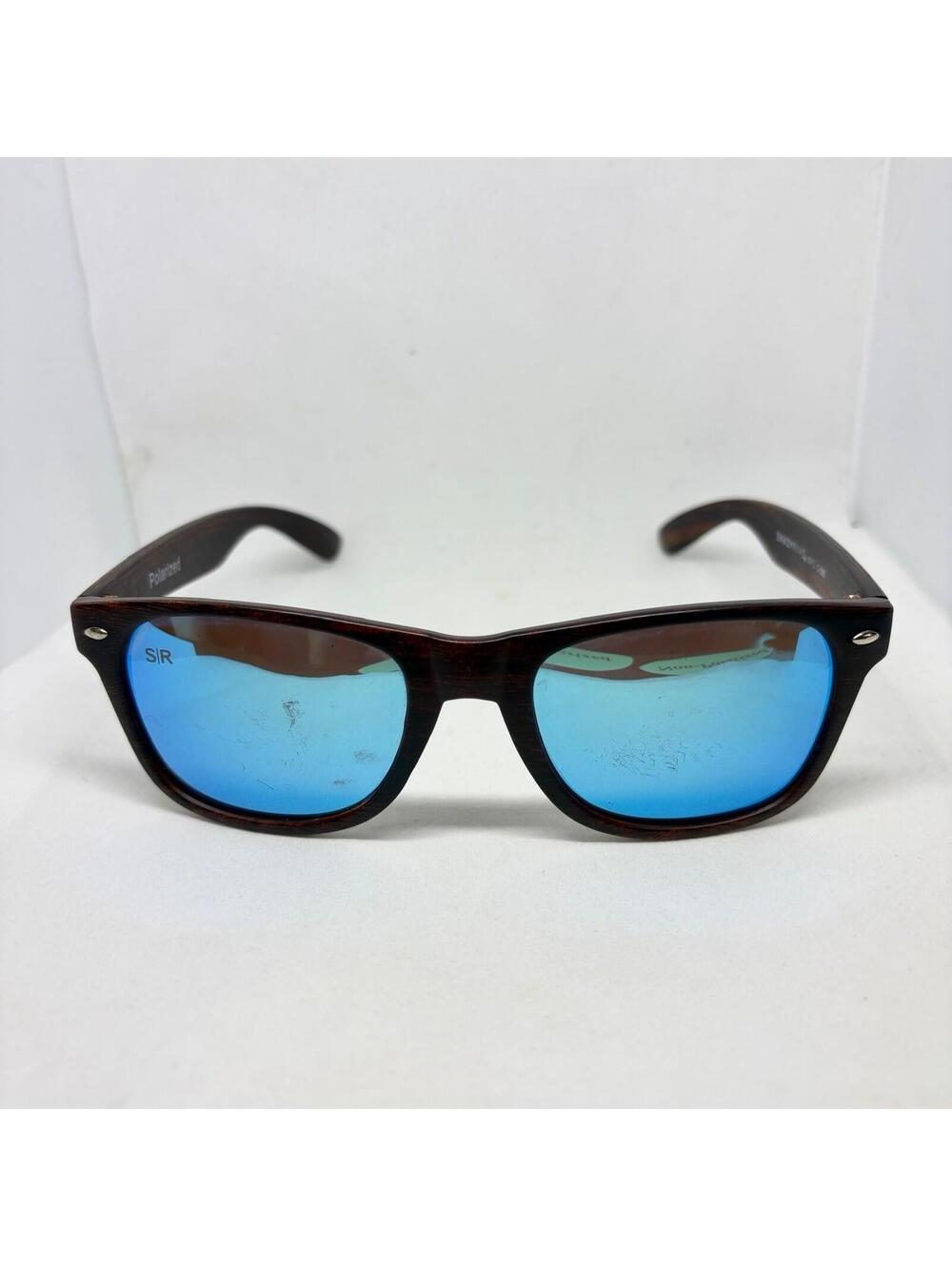 Shady Rays Sunglasses Classic Timber Brown Square C-5080 Polarized Blue Lens